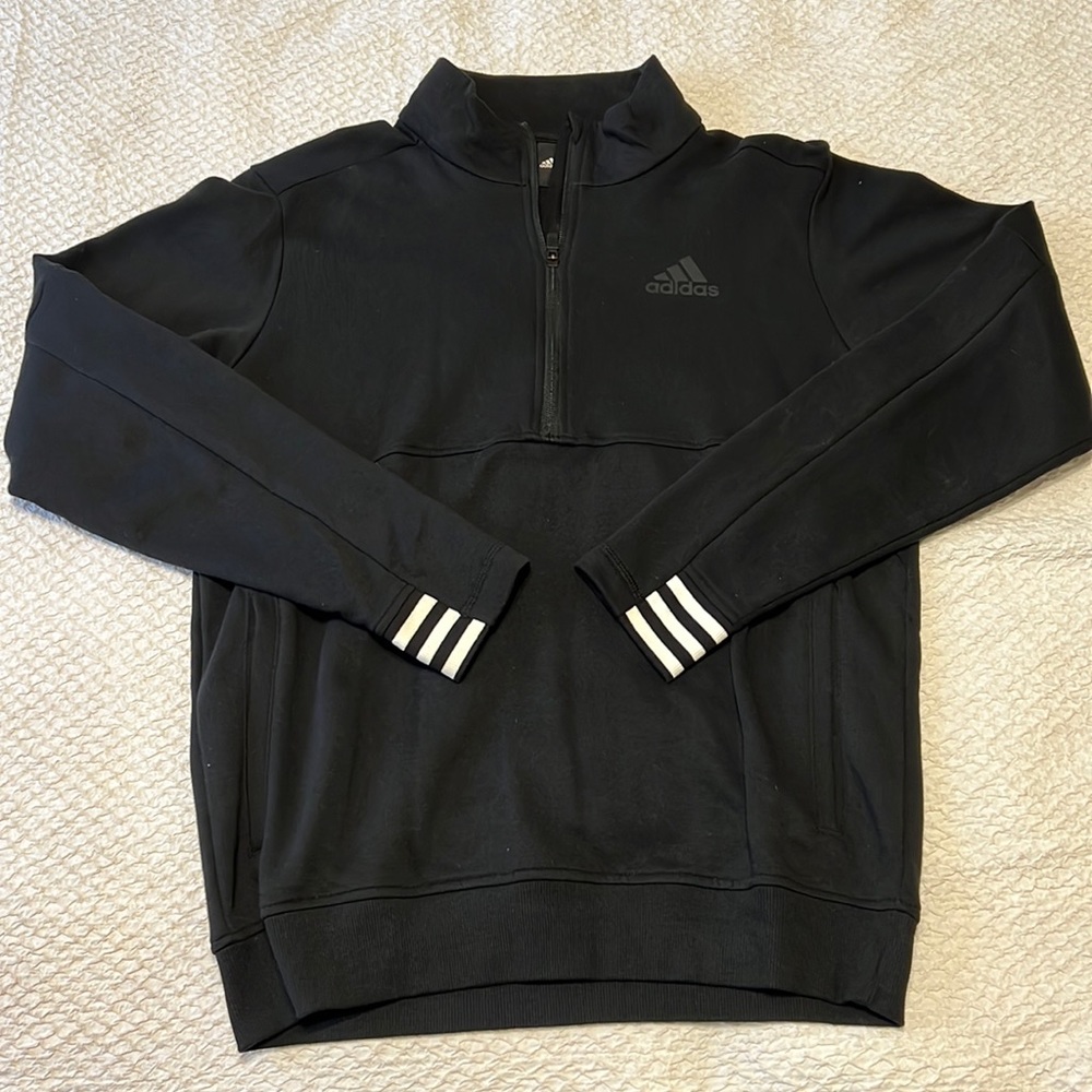 Adidas black 1/4 zip sweater